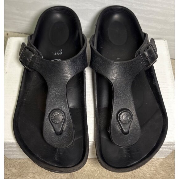 Birkenstock Kids Sandals Gizeh Black EVA Adjustable Strap Size 33 1.5-2 US - Picture 3 of 14